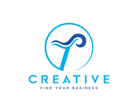 Creative Letter T Logo Design Template. Abstract Letter T Logo Designのイラスト素材