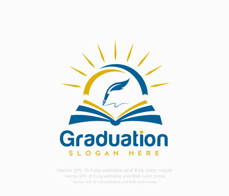 Graduation logo and Education logoのイラスト素材