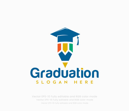 Graduation logo and Education logoのイラスト素材