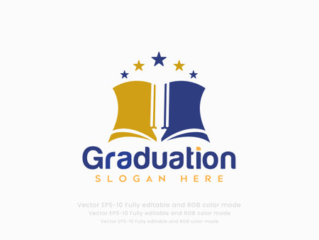 Graduation logo and Education logoのイラスト素材