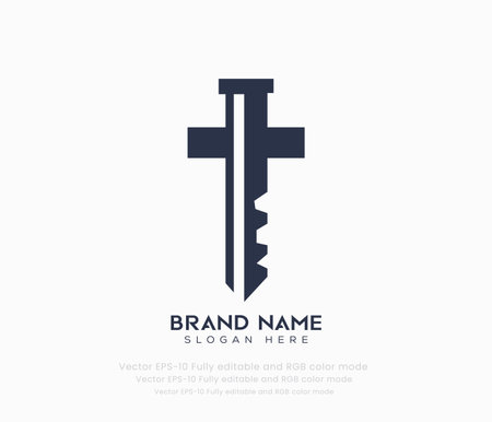 Cross logo design template. Christian cross logotype. Vector illustration.のイラスト素材