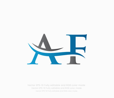 A F letter logo design vector template. Initial Letter A F Logo Designのイラスト素材