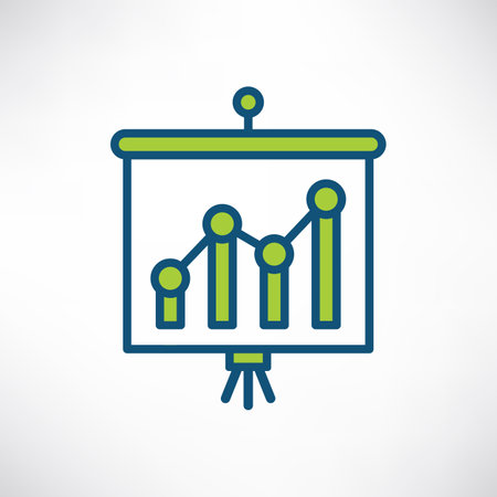 Presentation board icon, vector illustration. Flat linear design style.のイラスト素材
