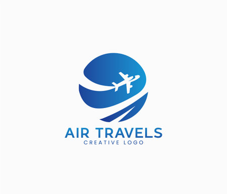 Air travel logo design template. Airplane logo designs concept vector.のイラスト素材