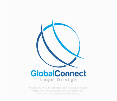 Global technology thin line icon. Modern abstract vector illustration of globe.のイラスト素材
