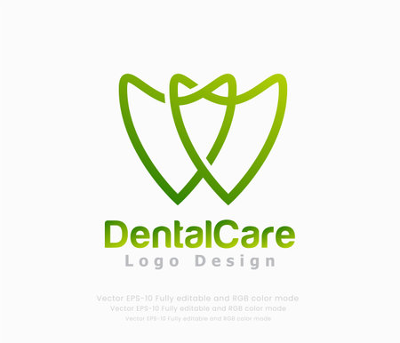 Dental care logo concept. Thin line design. Vector illustration.のイラスト素材