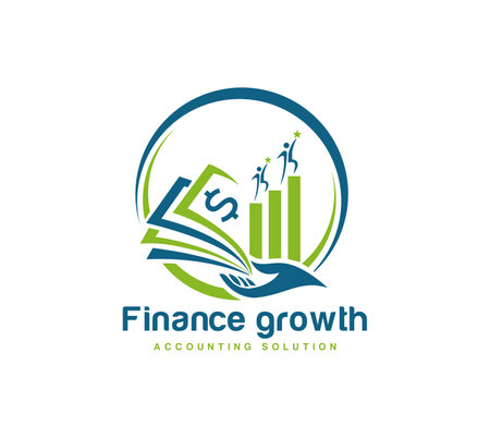 Finance growth logo template vector icon element isolated on white background for your businessのイラスト素材