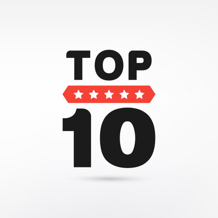 Top 10 icons Flat design. Vector illustration.のイラスト素材