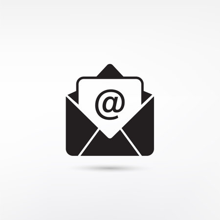 Mail icon. Envelope with email symbol. Vector illustration.のイラスト素材