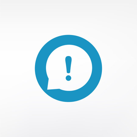Exclamation mark in speech bubble icon. Flat design style eps 10のイラスト素材
