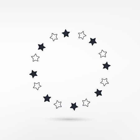 Stars circle icon, vector illustration. Flat design style with dark shadowのイラスト素材