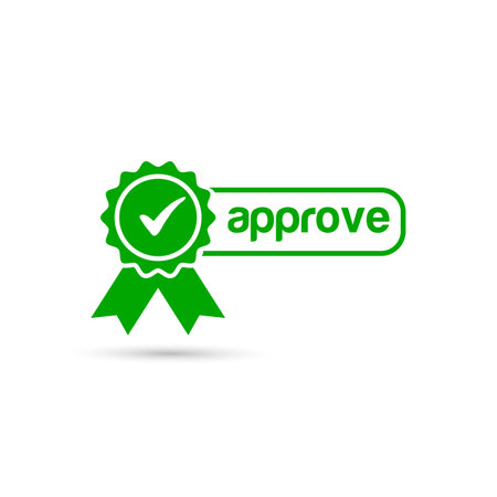 Approve icon. Approved stamp, approved symbol, vector illustrationのイラスト素材