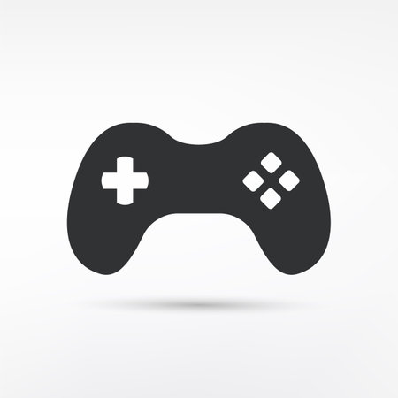 Gamepad icon with shadow on a white background. Vector illustration.のイラスト素材