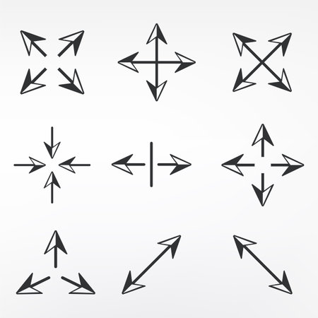 Set of black arrows. Vector illustration isolated on white background. Eps 10