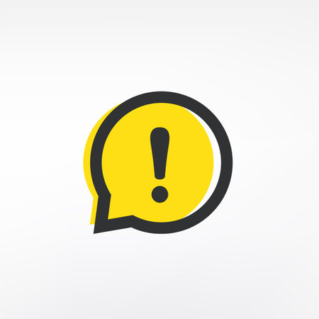 Exclamation mark in speech bubble icon. Flat design style eps 10のイラスト素材