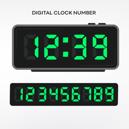 Digital alarm clock with digital numbers. Vector illustration eps 10.のイラスト素材