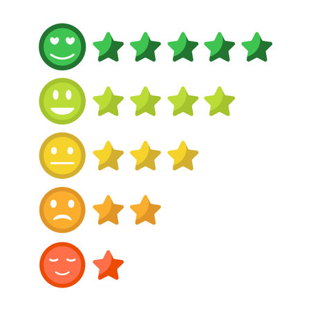 Feedback rating icon. Rating stars. Positive and negative feedback.のイラスト素材