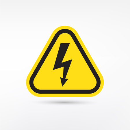 High voltage sign. Danger symbol. Hazard warning icon. Vector illustrationのイラスト素材