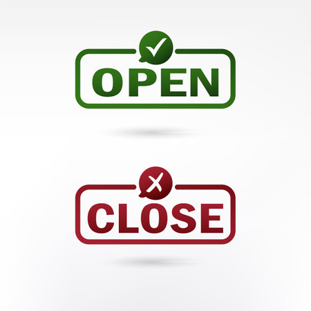 Open and closed icons. Vector illustration of open and closed signs.のイラスト素材