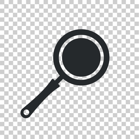 Frying pan icon, vector illustration. Flat design style on isolated background.のイラスト素材