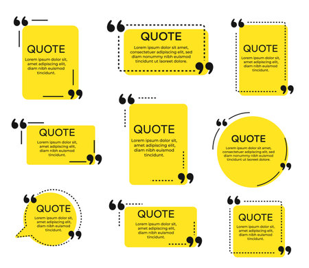 Set of speech bubbles with quotes. Quotation marks. Vector illustrationのイラスト素材