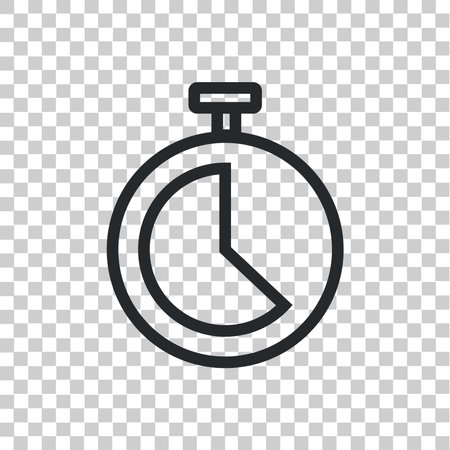 Stopwatch icon in flat style. Watch vector illustration on white isolated background. Timer business concept.のイラスト素材