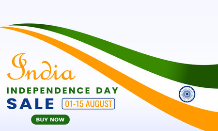 India Independence Day sale banner design template. Vector illustration EPS10.