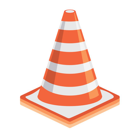 Traffic cone icon in isometric 3d style on a white backgroundのイラスト素材