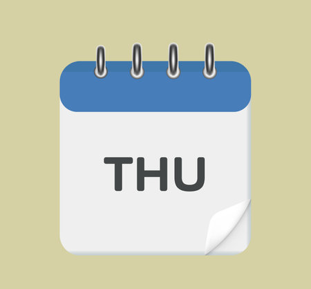 Thursday calendar Leaf. Calendar with the date of Thursday.のイラスト素材