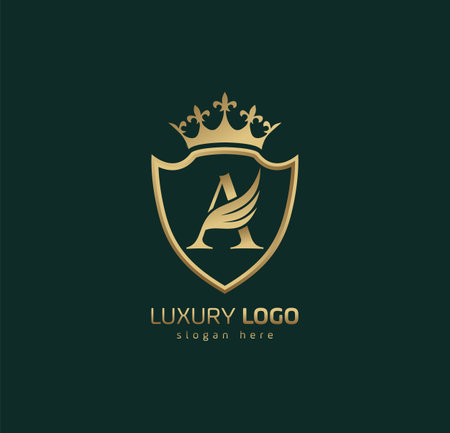 Luxury Letter A Logo Template. Royal Letter A Logo Designのイラスト素材