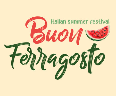 Vector hand drawn illustration with lettering and watermelon slices. Hello summer.のイラスト素材