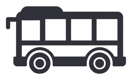 School bus icon isolated on white background. Flat design. Vector illustration