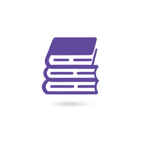 Stack of books icon on white background with shadow. Vector illustration.のイラスト素材