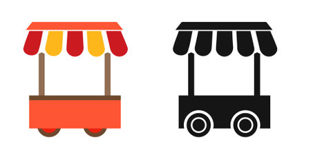 Food cart icon. Simple illustration of food cart vector icon for webのイラスト素材