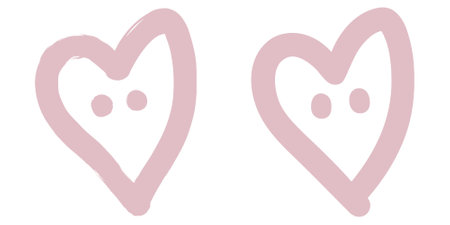 Two hearts in pastel colors on a white background. Vector illustrationのイラスト素材