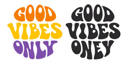 Good vibes only. Hand drawn lettering quote. Vector illustration.のイラスト素材