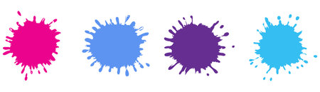 Set of paint splashes isolated on white background. Vector illustration.のイラスト素材