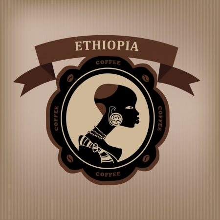 Coffee label  Ethiopia  のイラスト素材