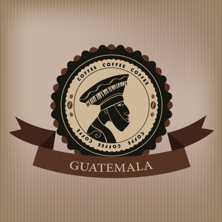 Coffee label  Guatemala  のイラスト素材