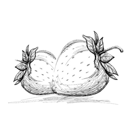 beautiful strawberries. graphic illustrationのイラスト素材