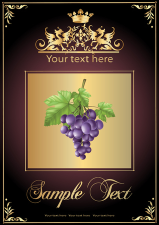 Chocolate, grapes. Realistic vector illustration. Beautiful packaging.のイラスト素材