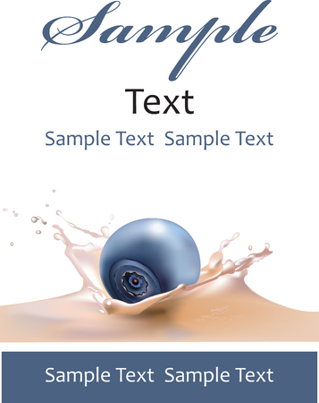 Beautiful blueberries and milk.のイラスト素材