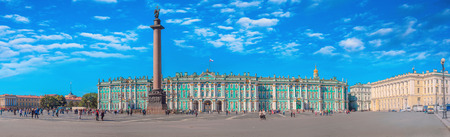 ST. ST. PETERSBURG, RUSSIA - on August 28, 2016: The Winter Palace and the Palace Square in St. Petersburg. This historical place is visited by many tourists.のeditorial素材