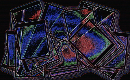 Geometrical lines, corners, circles, colored and black-and-white drawings, patterns, pictures for illustrations and background.の写真素材