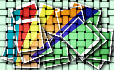 Geometrical lines, corners, circles, colored and black-and-white drawings, patterns, pictures for illustrations and background.の写真素材