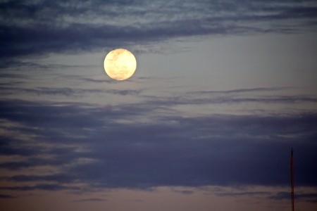 Full moon over the seaの写真素材