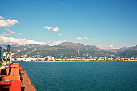 Seascape and coastline of Iskenderun, Turkey.の写真素材