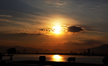 Views of the coast and cities of Turkey inthe sunset.の写真素材