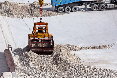 Cargo terminal for loading gypsym cargo. Port of Salalah, Oman, Indian Ocean.