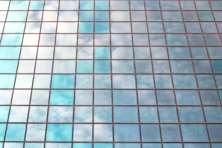 Elements of modern architecture of glass, steel and concrete. View of buildings from inside and outside.の写真素材